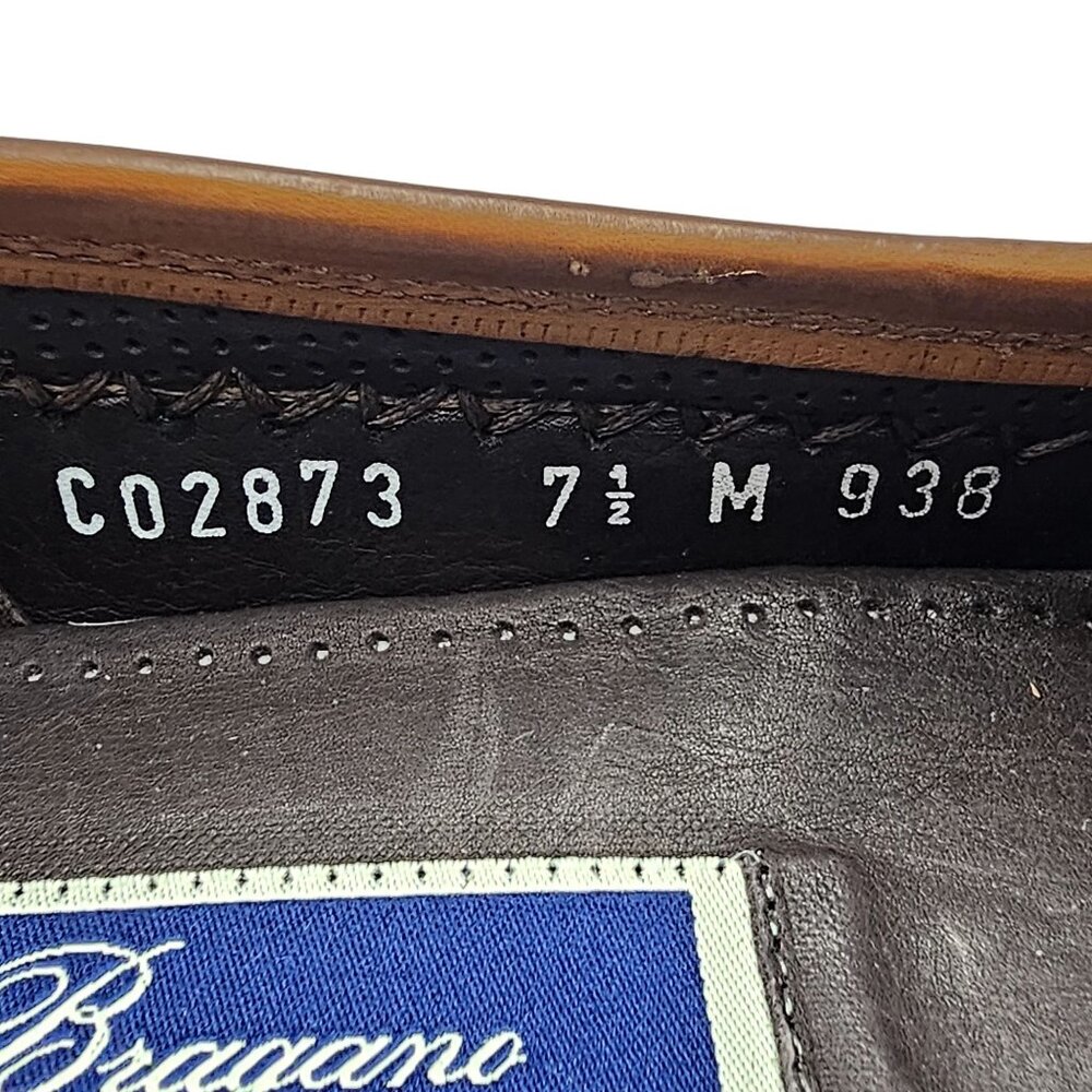 NEW Vintage Bragano Cole Haan Men's 7.5M Brown Leather Dress Shoes Italy Loafers - Picture 7 of 16